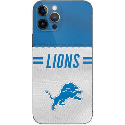NFL Detroit Lions White Striped iPhone 12 Pro Skin
